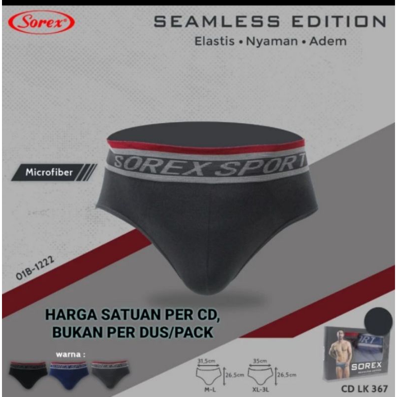 Celana dalam pria seamless Sorex 367 bahan rajut