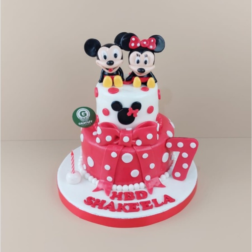 

MICKEY MINNIE MOUSE UK 15+10CM / KUE ULANG TAHUN