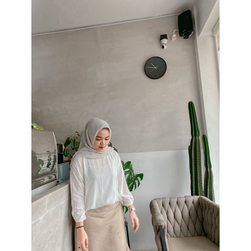 Binar Basic Blouse Polos / Blouse Putih / Blouse Polos / Blouse Polos Wanita / Blouse Putih Polos / Blouse Hitam - Baju Putih Atasan Wanita Blouse - Blouse Hitam Wanita - Blouse Hitam Polos