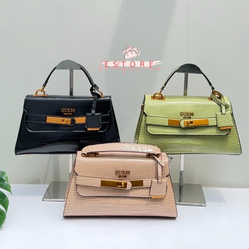 Tas Selempang Wanita Croco Top Handle