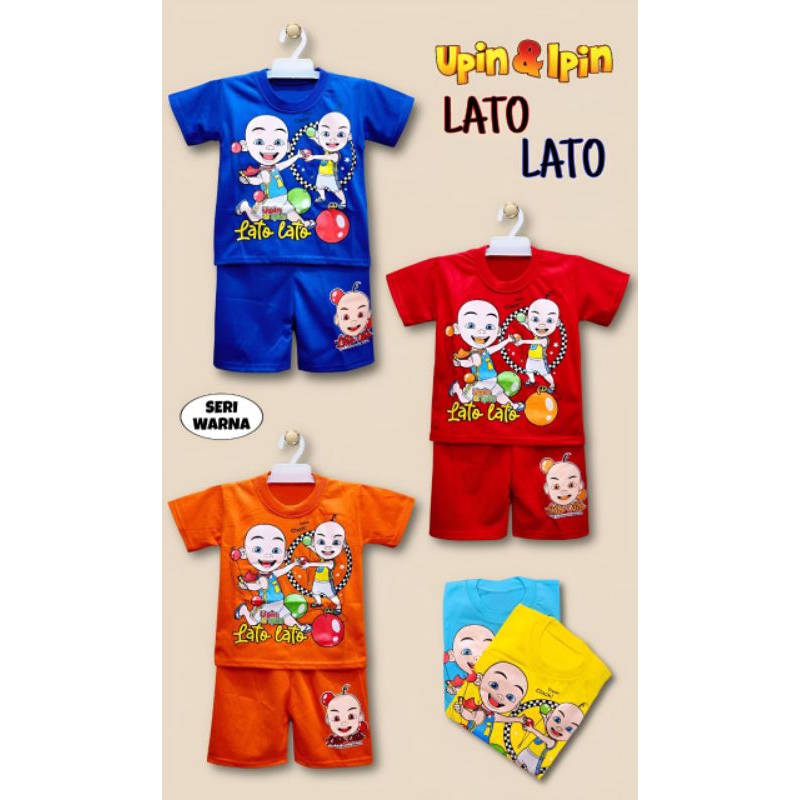 SETELAN ANAK UPIN IPIN WARNA MAIN LATTO LATTO USIA 1-10THN/MAINAN VIRAL LATTO LATOO/ SETELAN ANAK UNISEX/SETELAN KEKINIAN/SETELAN LARIS ANAK