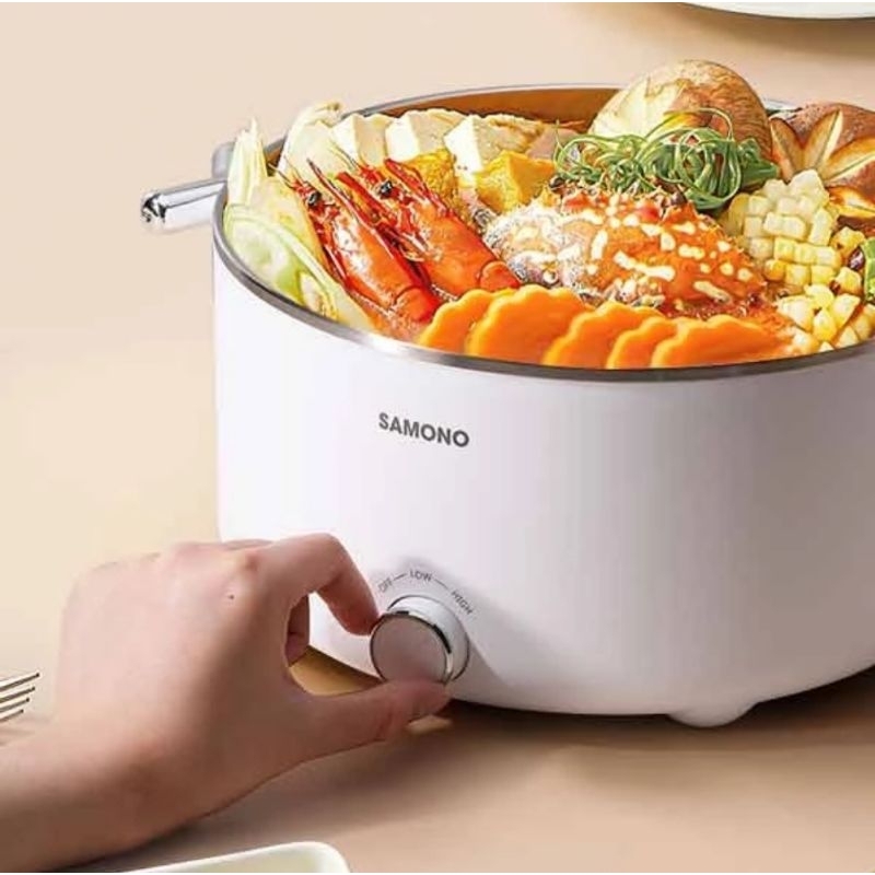 SAMONO Panci Listrik 3L Serbaguna SW-DG02 Kompor Kukusan Multicooker