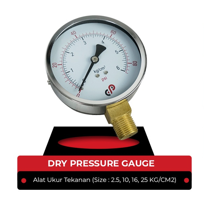 Pressure Gauge | Alat Ukur Tekanan (Size : 2.5, 10, 16, 25 KG/CM2)