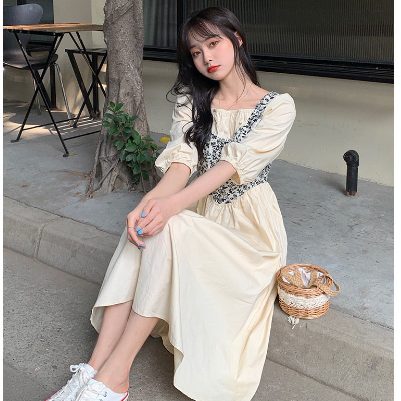 Big Size Square Neck Dress Women's Summer M310