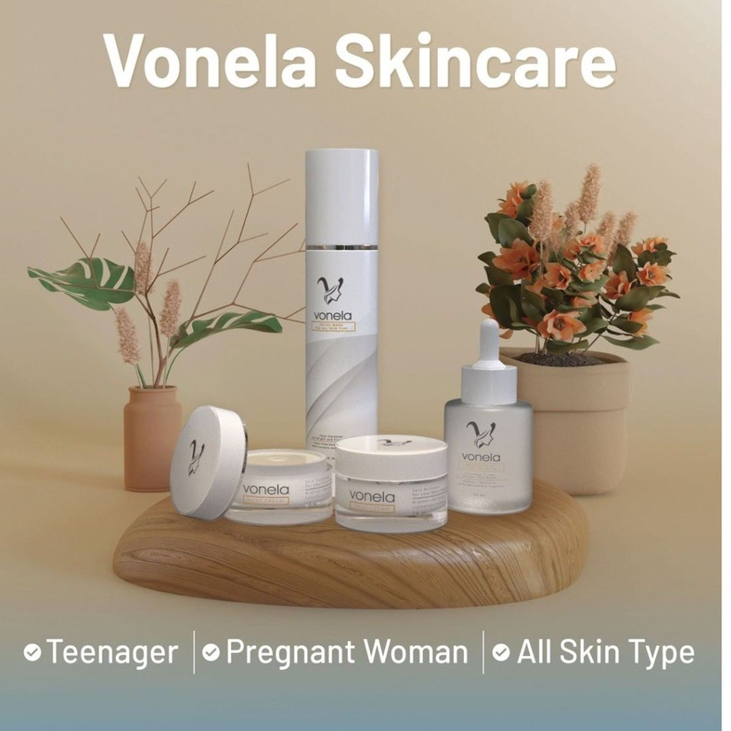 Skincare Premium VONELA Paket Perawatan Wajah Brightening BPOM