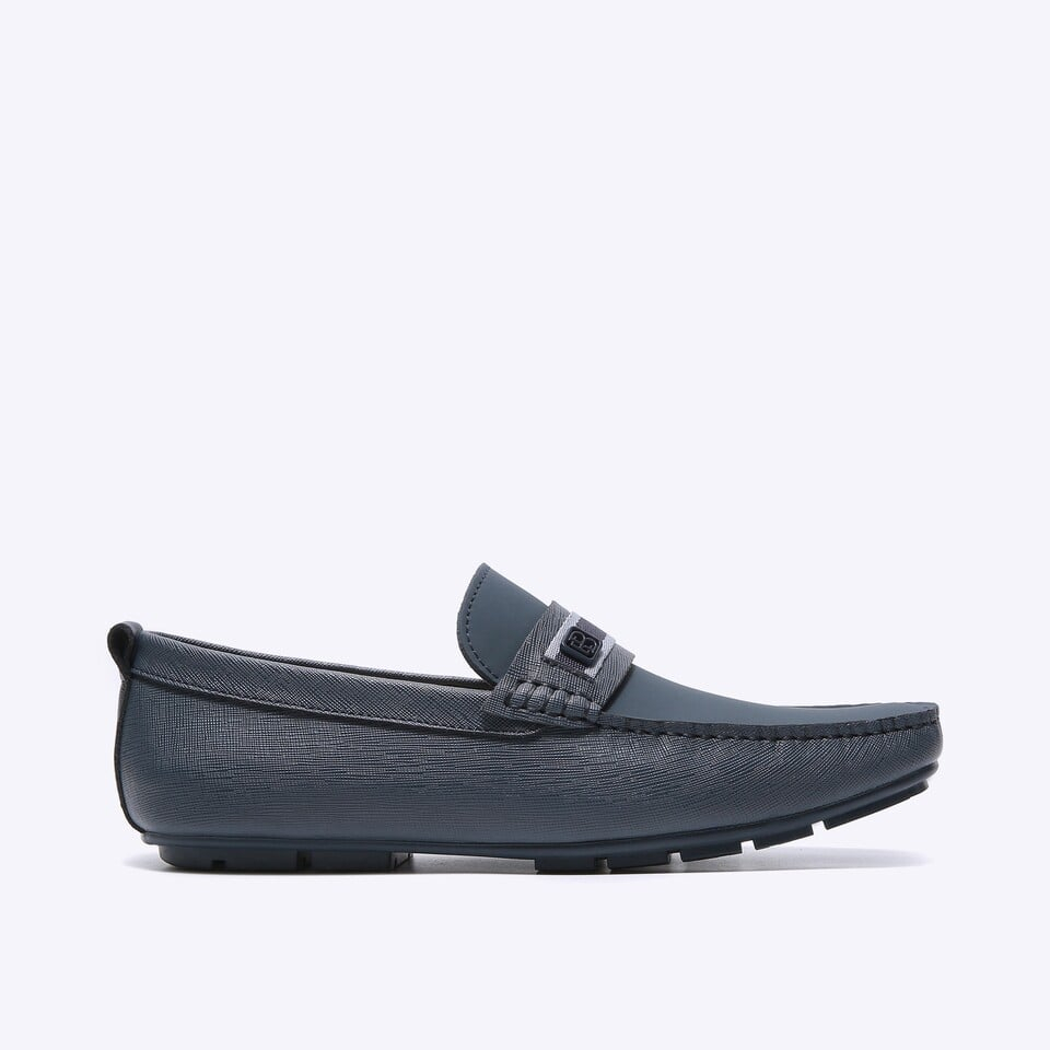 EM92 SEPATU SLIP ON EVERBEST PRIA ORIGINAL CASUAL KULIT BRANDED BIRU NAVY BLUE