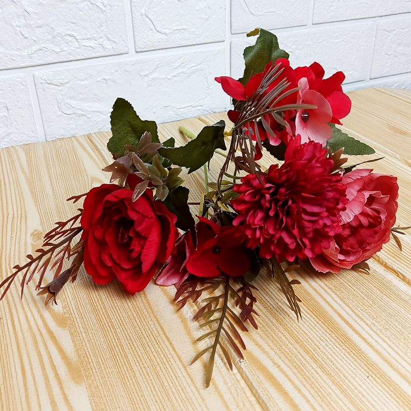 Bunga Hias Mary Rose Mix Bunga Hias Tangkai Plastik Hiasan Bunga Tangkai Artificial Flowers Cantik Dekorasi Rumah Murah PBP153