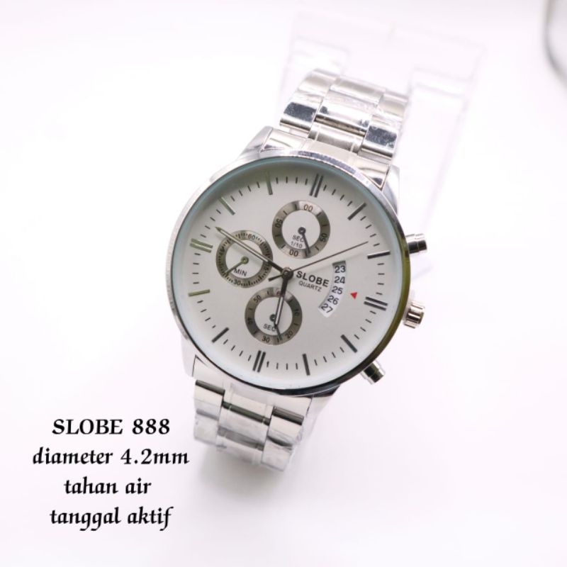 Jam Tangan Rantai Pria Original SLOBE Type888 | Jam Tangan Cowok Elegan Mewah dan Murah