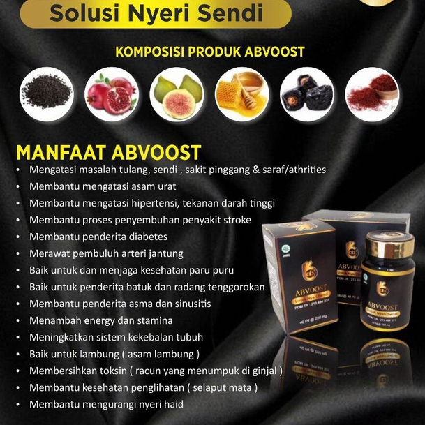 COD ABVOOST ORIGINAL AB VOOST BPOM NEO BOOST PIL HITAM NEOBOOST 1 BOTOL ISI 40 PIL OBAT SENDI DAN SY