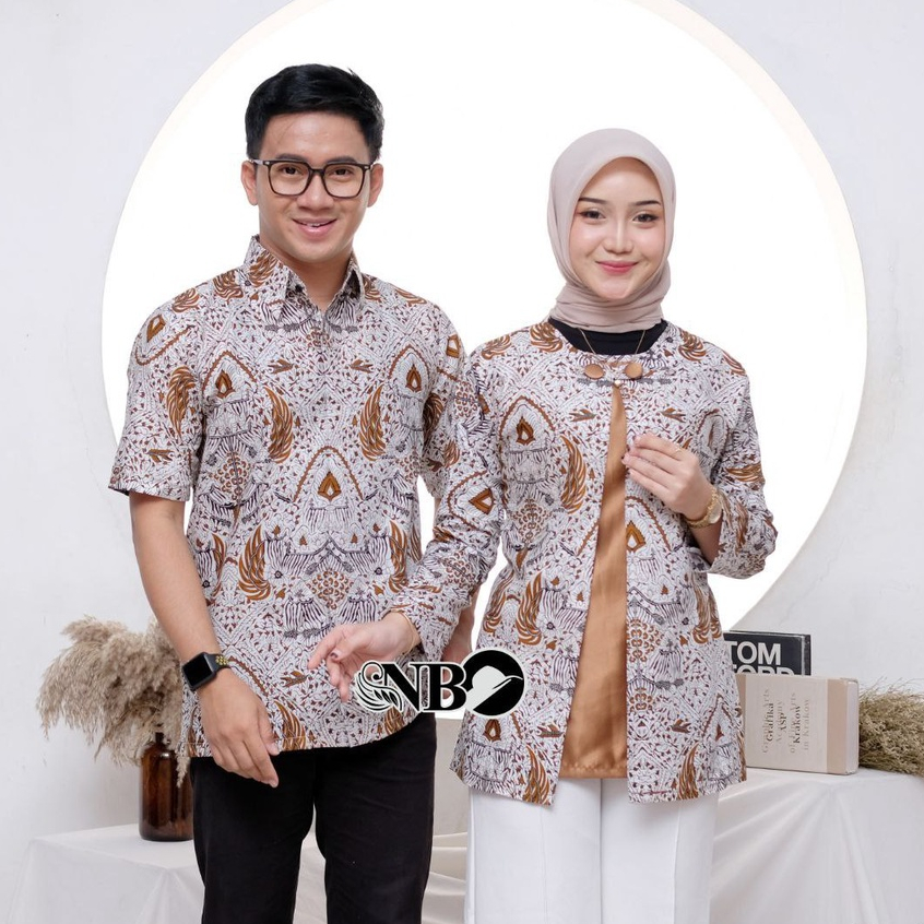 Batik Couple Modern Atasan Blouse Batik Kerja Kantor Wanita