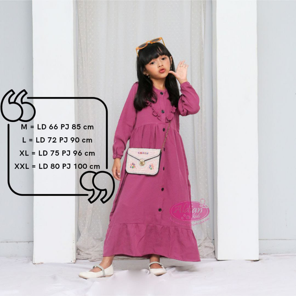 Gamis Anak Perempuan Ruffle Dress Anak Terbaru 2023 / Alody's Collection