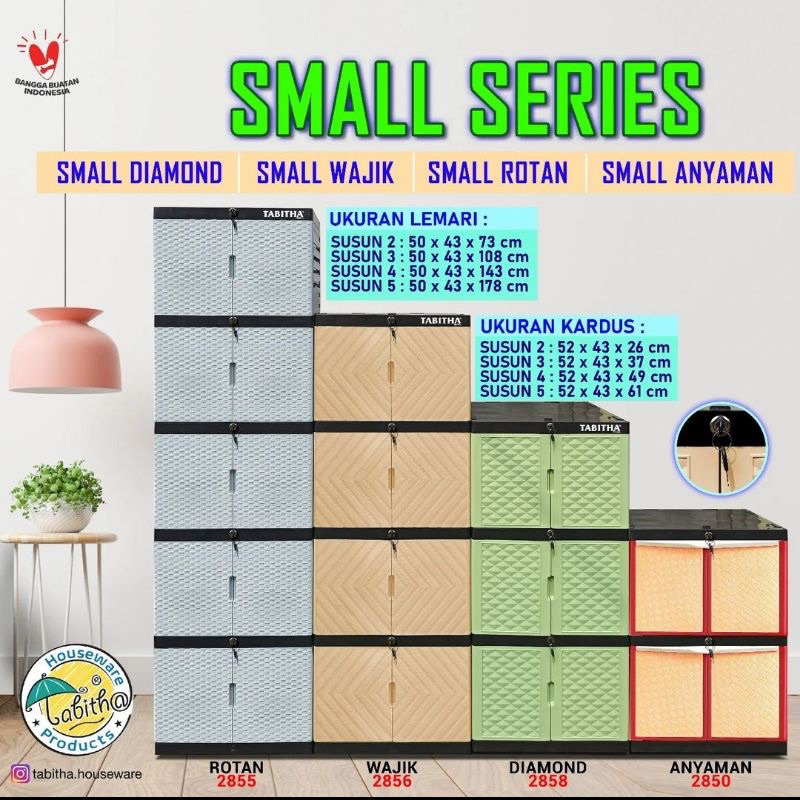 Lemari Pakaian TABITHA Plastik 2susun 3 Susun / 4 Susun / 5 susun Tanpa Kunci TABITA / Lemari Baju M