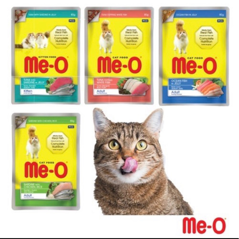 Me-O Pouch 80gr Kitten dan Adult