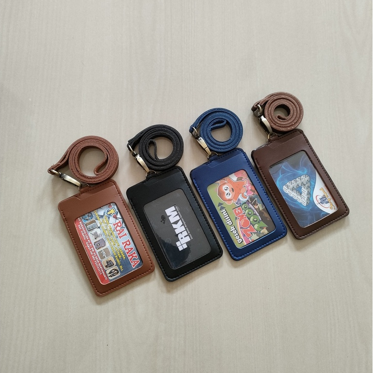 

HJK Name Tag ID Card Holder Kulit Lanyard Harga Terjangkau Berkualitas PU Leather Lanyard