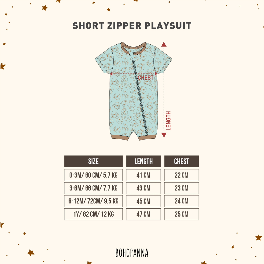 Bohopanna - Short Zipper Playsuit Disney Chip and Dale / Romper Anak Unisex