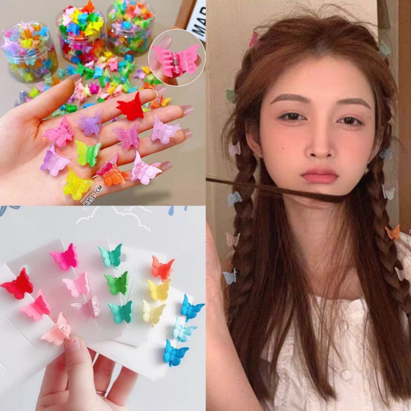 [30pcs] Jepit Rambut Anak Mini Bentuk Kupu Set isi 30pcs Jepitan Poni Rambut Jepit Kutu Doff Baby Hair Clips