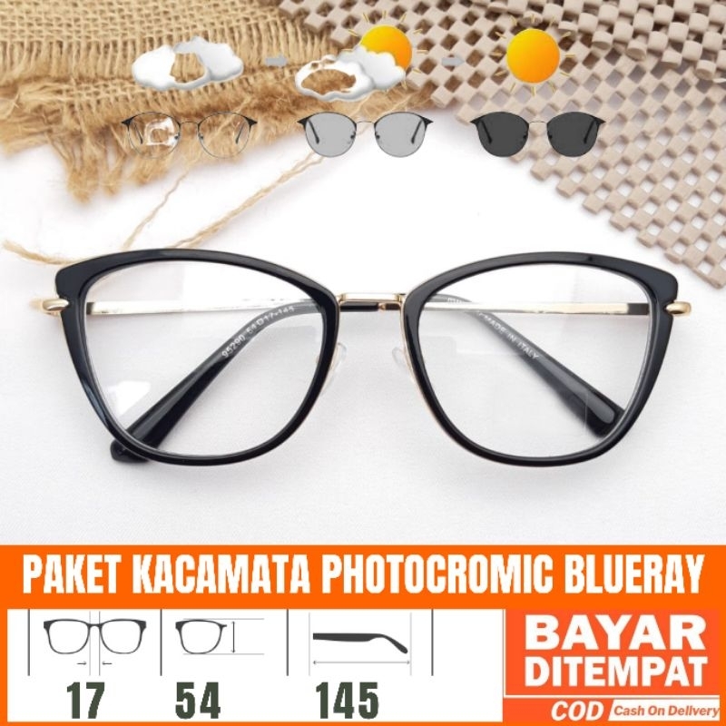 Paket Kacamata Photocromic 25290 Lensa Antiradiasi