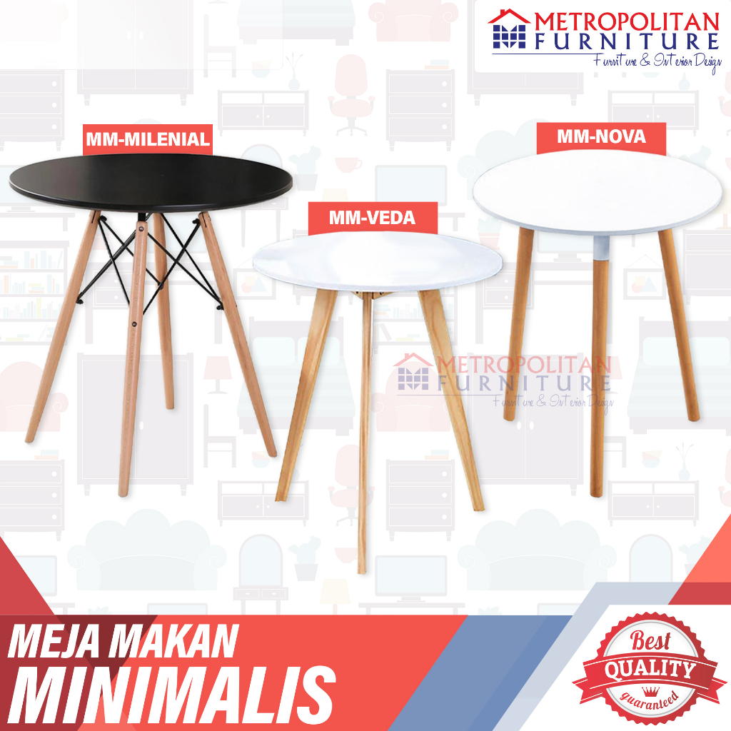 Meja Cafe Makan Mee Do Milenial Minimalis Kaki Kayu