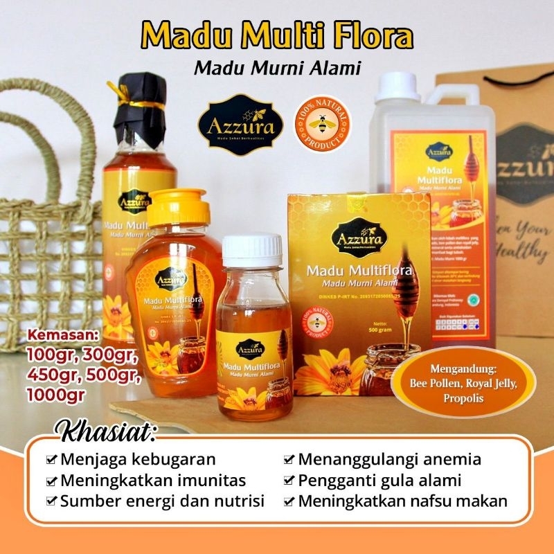 

madu Multiflora isi 100gr murah, enak. 100% madu murni madu asli wangi bunga multiflora