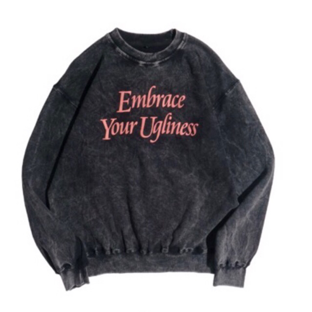 NAYISHA UGLINESS BLACK WASHED CREWNECK