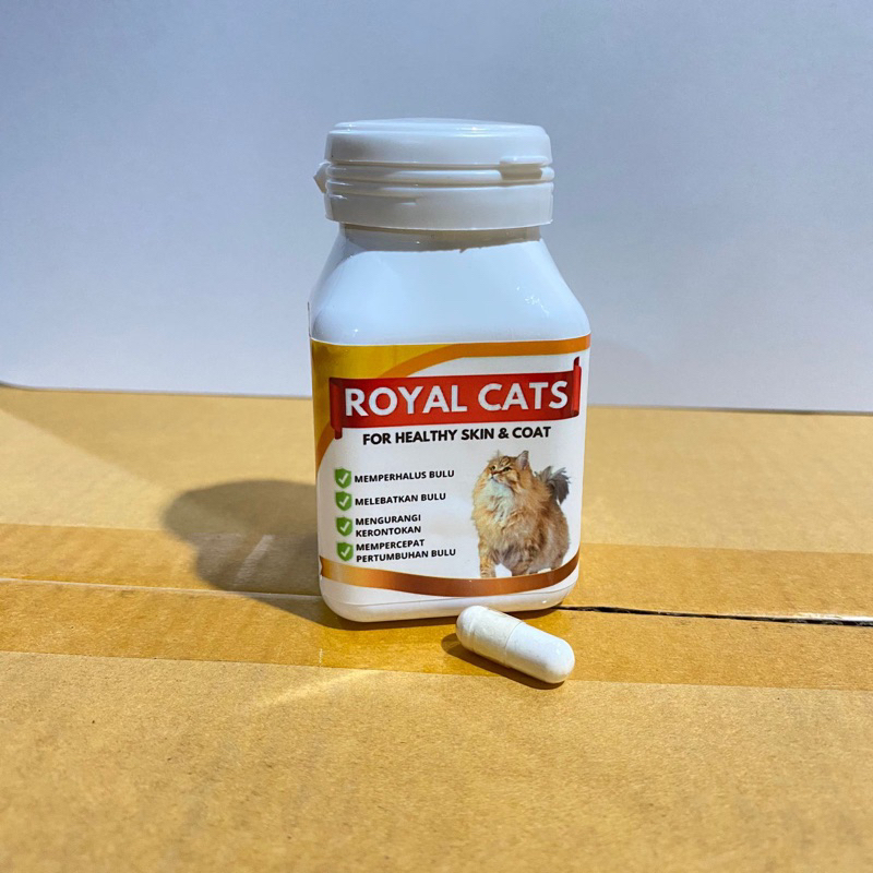 Royal cats vitamin bulu dan bulu rontok kucing per kapsul