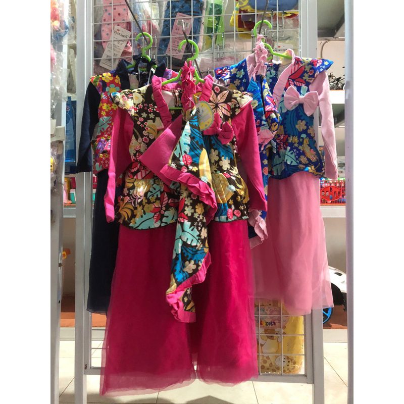 Set Baju Muslim Hijab Anak Perempuan Gamis Anak Cewek Dress Anak Rok Tile Bahan Spandek