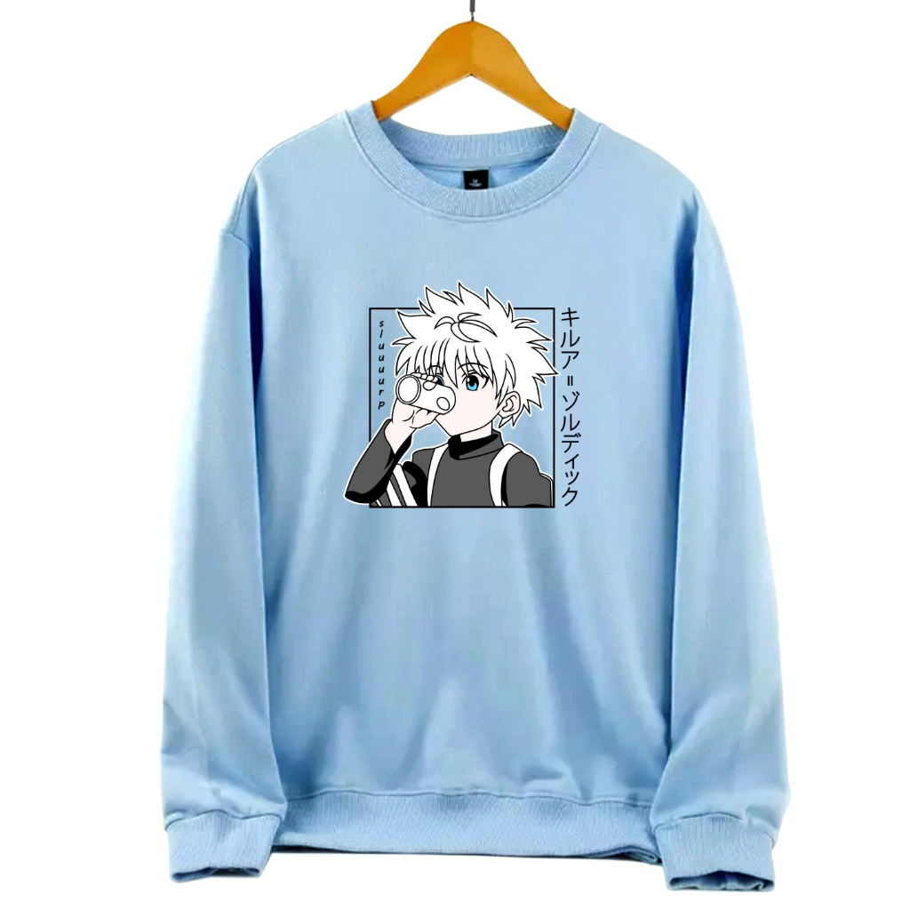 Anime Killua Zoldyck Devil Eye Sweater Crewneck Oblong Wanita Size M-L-XL-XXL Bisa Bayar Ditempat COD