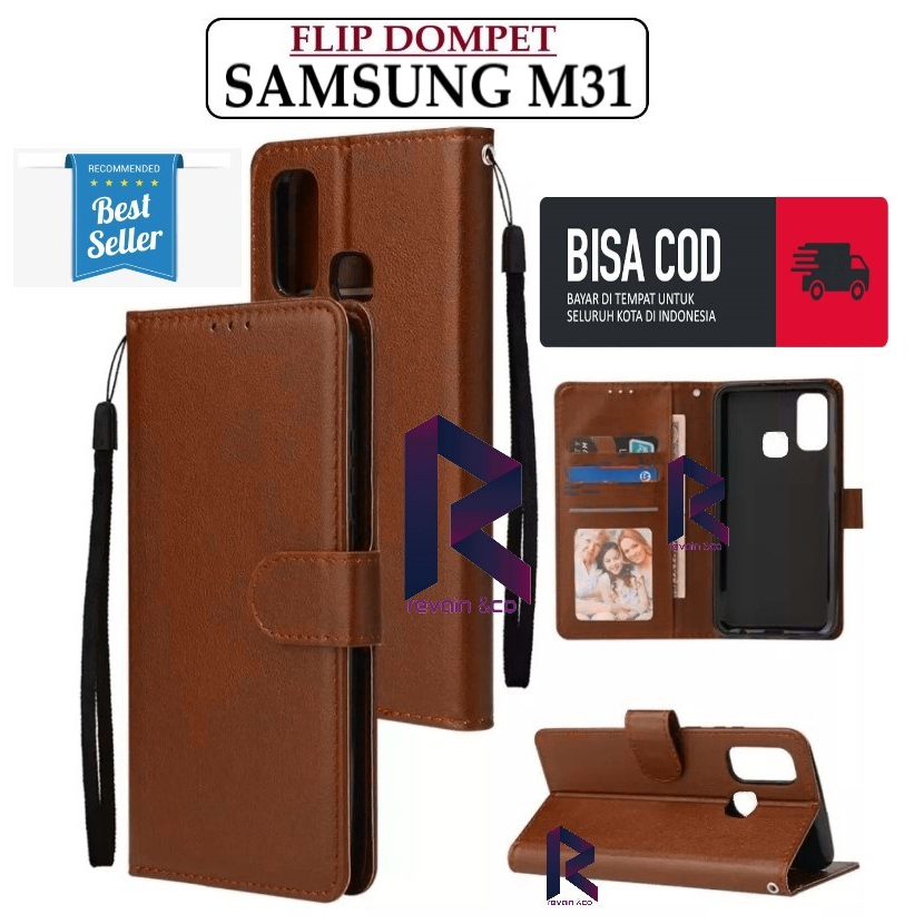 FLIP COVER SAMSUNG M31 FLIP WALLET LEATHER KULIT PREMIUM SARUNG BUKA TUTUP KESING HP FLIP CASE SAMSUNG M31