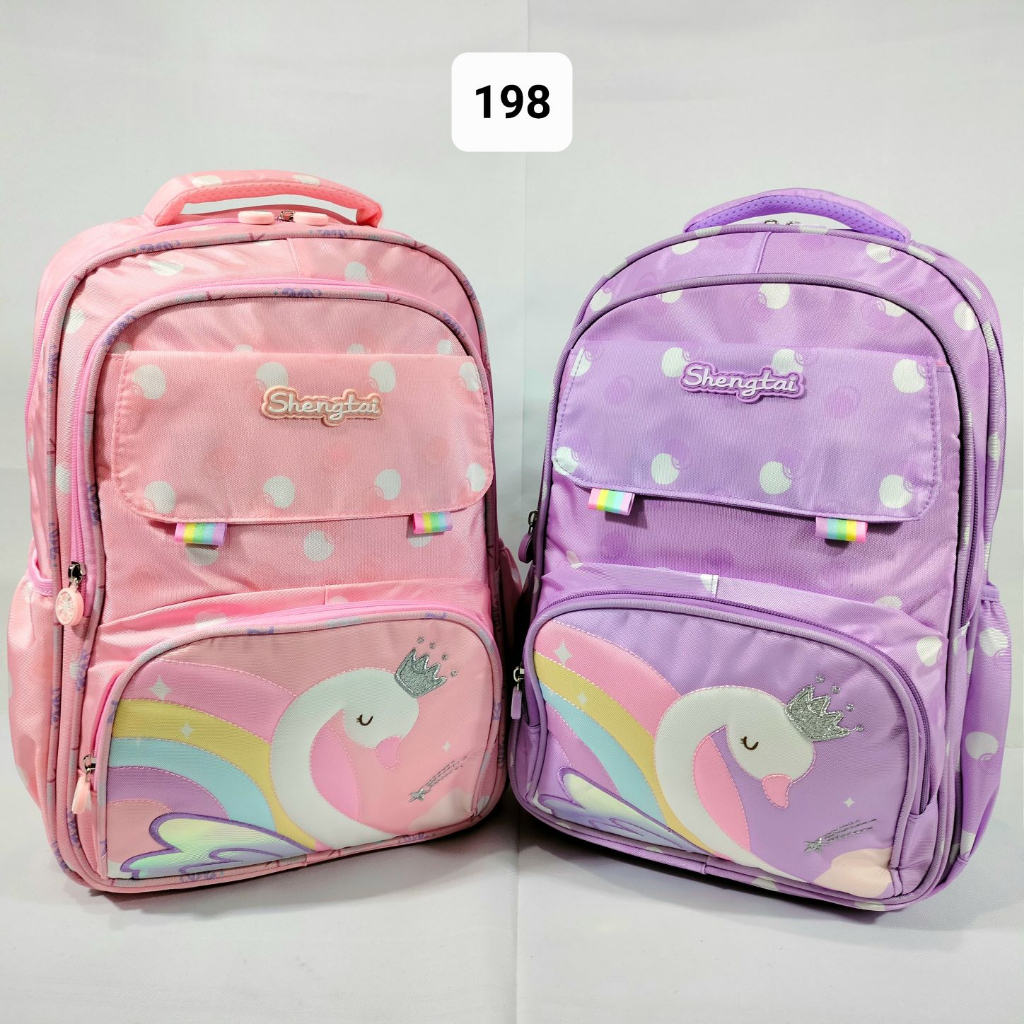 Ransel Sekolah Import Tas Anak Perempuan Cewek SD Rainbow Cantik Ukuran Besar 198