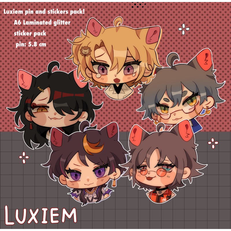 Luxiem sticker and pin (NIJISANJI EN)