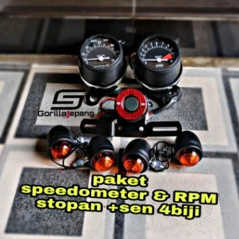 paket lampu sen acipi besi set lampu stop dan speedometer RPM japstyle custom GL TIGER GLPRO SCORPIO