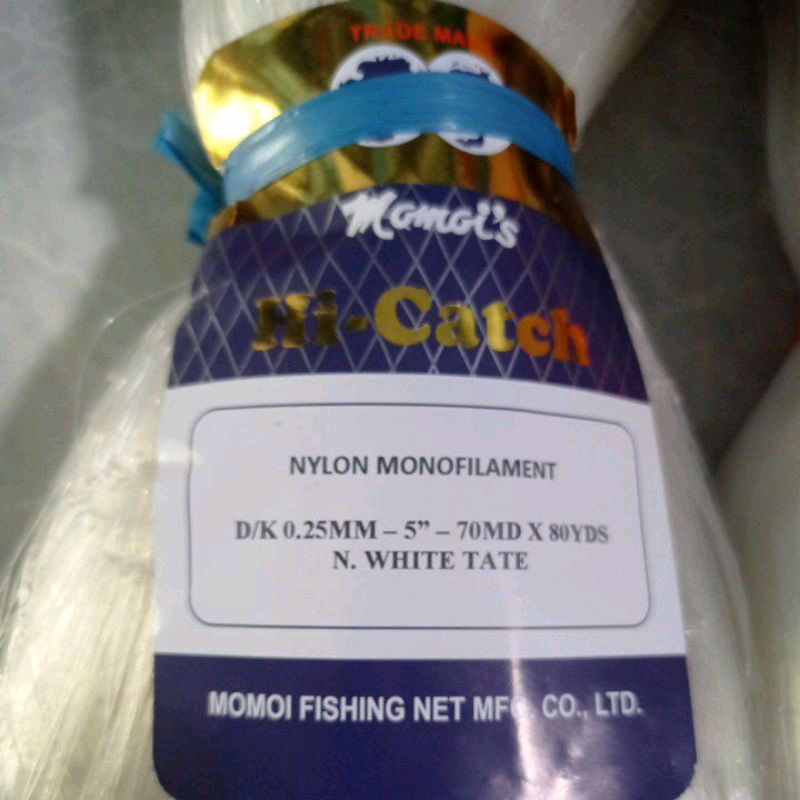 jaring ikan MOMOI  0.25 5 inch 70md/80yds TATE jaring ikan pukat jala