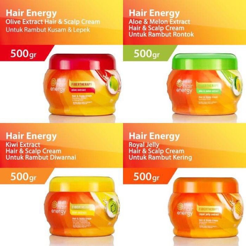 MFI - Makarizo Creambath Hair and Scalp Energy Fibertherapy 500 ml Royal Jelly Kiwi Aloe Melon Ginseng Olive