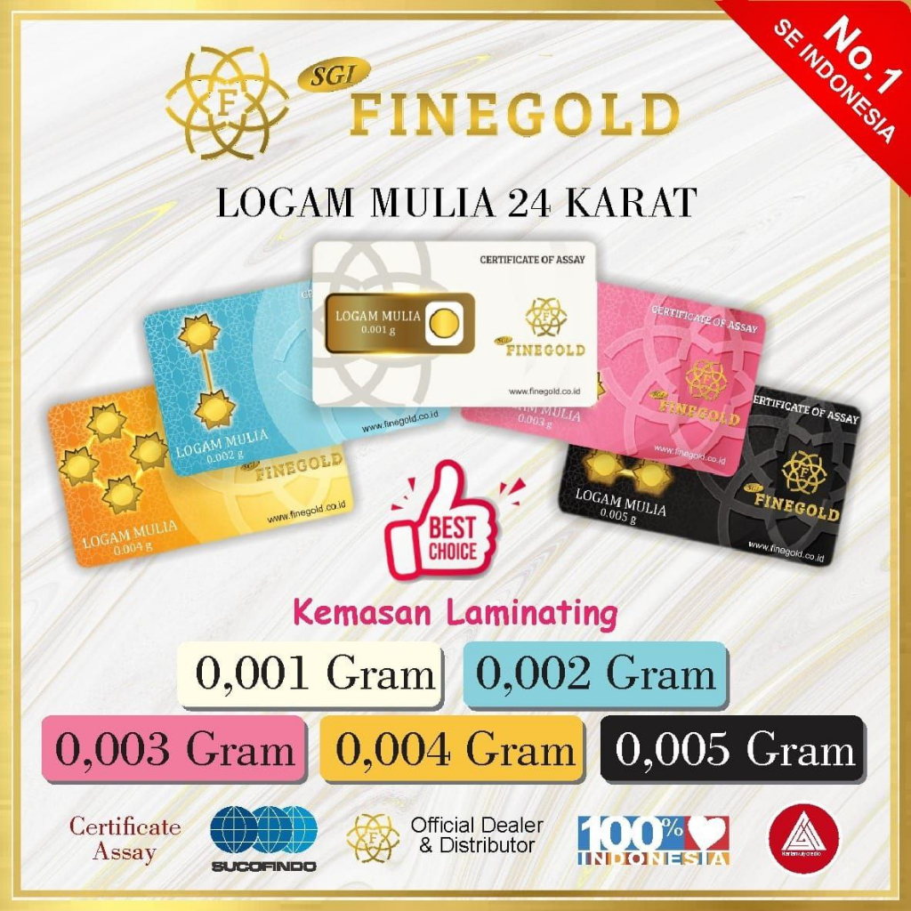 EMAS MINI FINE GOLD BABY GOLD 0,001 / 0,002 / 0,003 / 0,004 gram Souvenir Emas Termurah