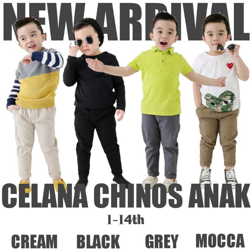 (COD) Celana Chino Anak Panjang Umur 1 - 13 Tahun Cewe Cowo Unisex Bahan Katun