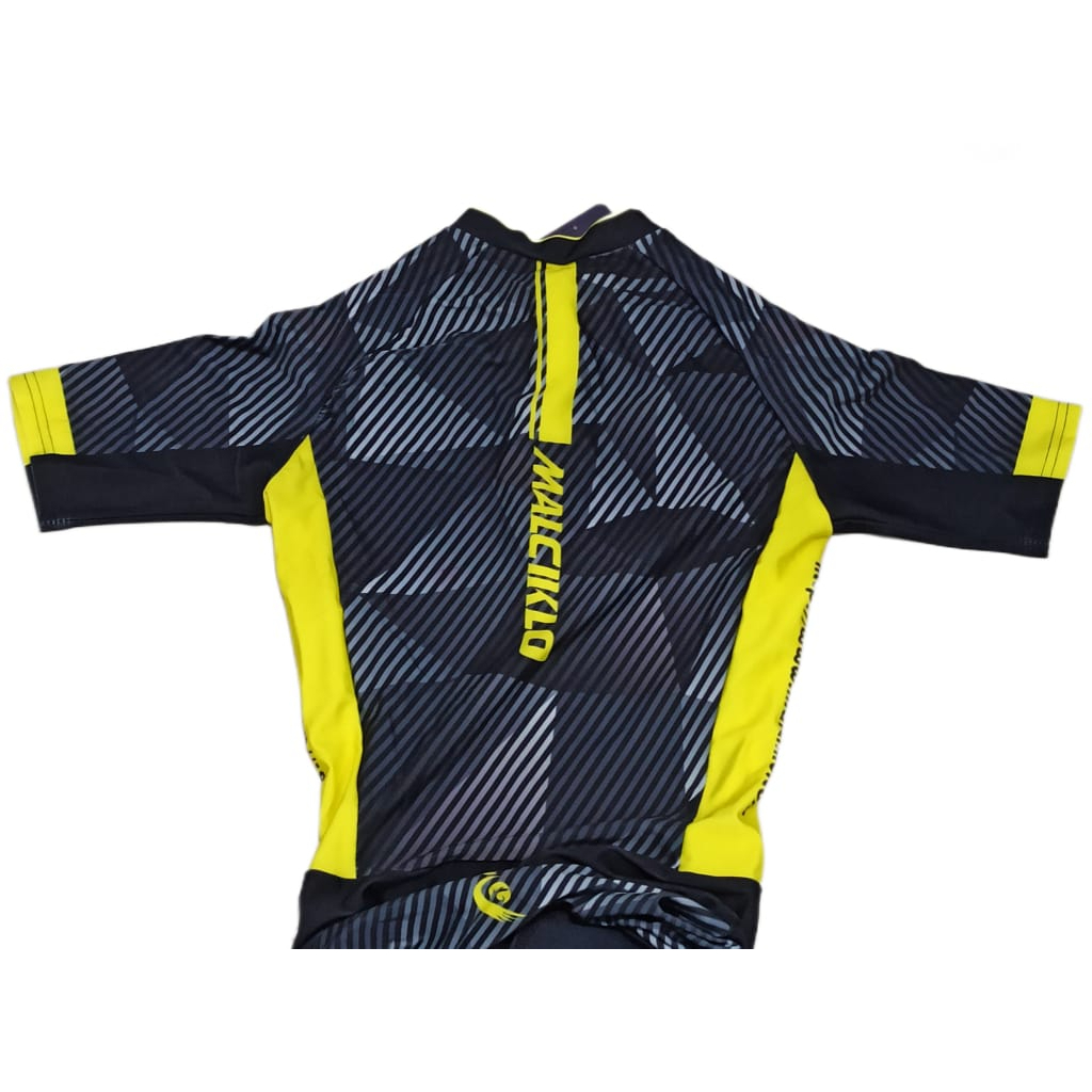 MALCIKLO TRISUIT BLACK YELLOW TRIATHLON RENANG SEPEDA LARI