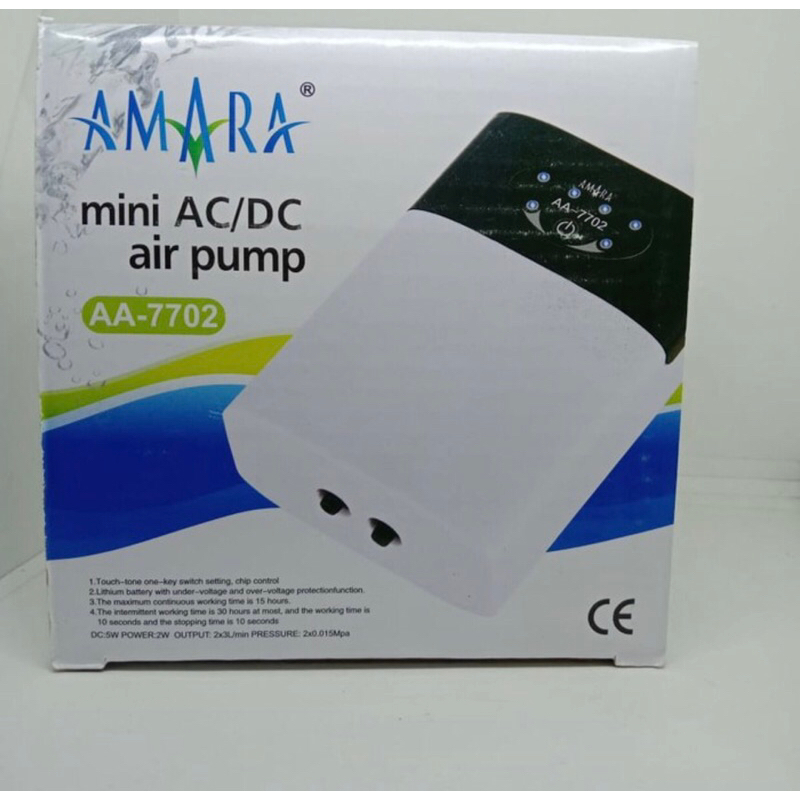 AMARA Mini AA7702 AA 7702 AC DC ACDC USB Pompa Udara Air Pump Aerator Aquarium