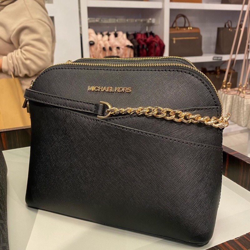 TAS WANITA SLING BAG MK MICHAEL KORS JET SET SET TRAVEL MEDIUM DOME CROSSBODY LEATHER BAG