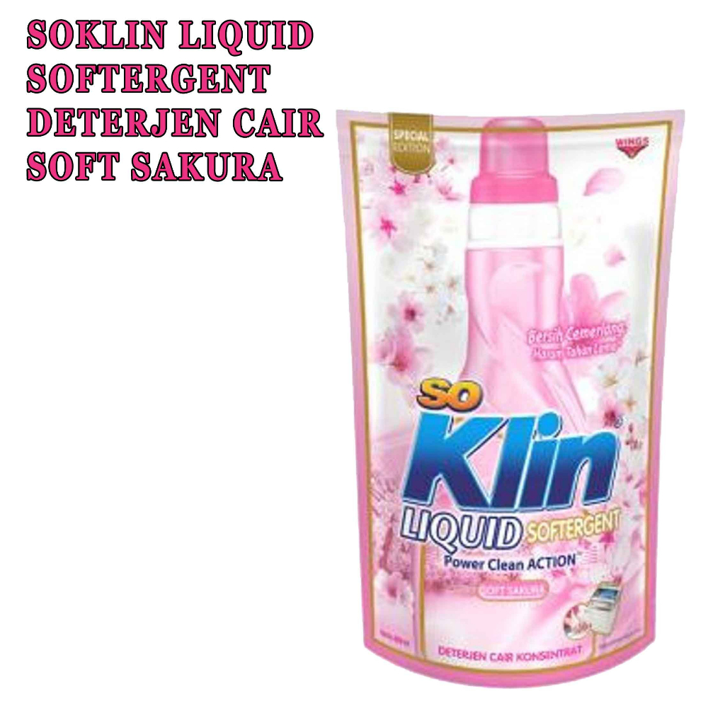 SOKLIN LIQUID SOFTERGENT* CLEAN ACTION SOF SAKURA 720ML* DETERJEN