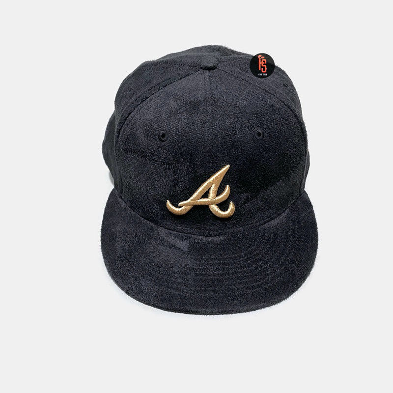 TOPI NEW ERA ORIGINAL 5950 SUEDE ATLANTA BRAVES BLACK CAMEL