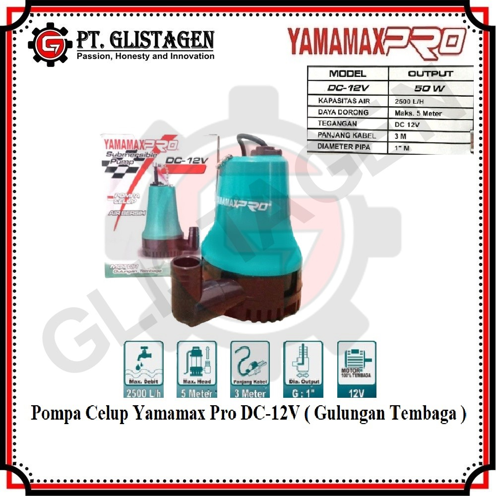 Pompa Celup Yamamax Pro DC 12V / Submersible Pump Yamamax Pro Gulungan Kawat Tembaga