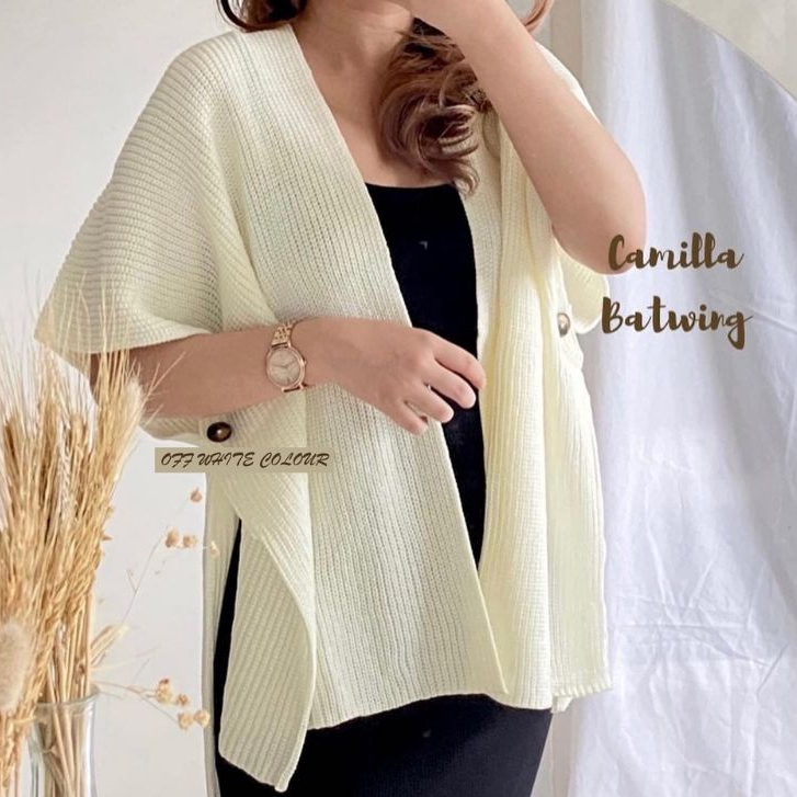 [Premium] Camilla Batwing Outer Rajut Oversize Tebal - Cardigan Wanita - Outwear