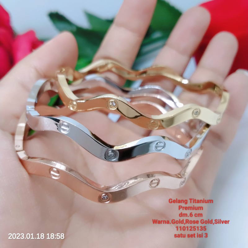 Gelang Titanium Premium Anti Karat Anti Luntur Terlaris Termurah