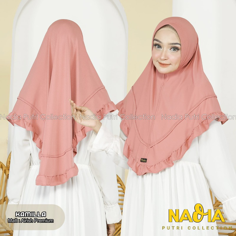KAMILLA By Nadia Putri Collection Hijab Instan Jersey Airis Premium Rempel Kerudung Bergo Pad Jilbab