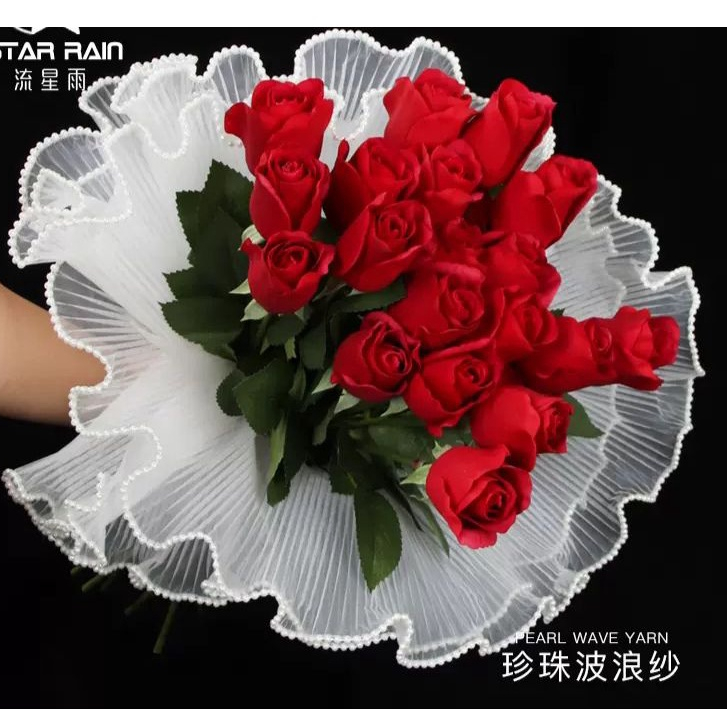 

[28cm x 5 yard] Wrap Korean Keriting / Wrapping Mesh Buket Bunga | Korean Mermaid Tail Lace Mesh