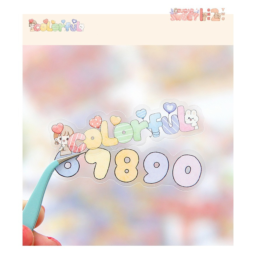 STICKER TRANSPARANT PET ALPHANUMERIC LUCU WARNA PASTEL UNTUK DEKORASI BUKU JOURNAL JOURNALING SCRAPBOO SCRAPING BOOK MOTIF MOMO KERTAS NOTE CATATAN KECIL TEMA KARTUN JEPANG LUCU KAWAII CUTE STICKER DIARY LUCU AESTHETIC @banyak