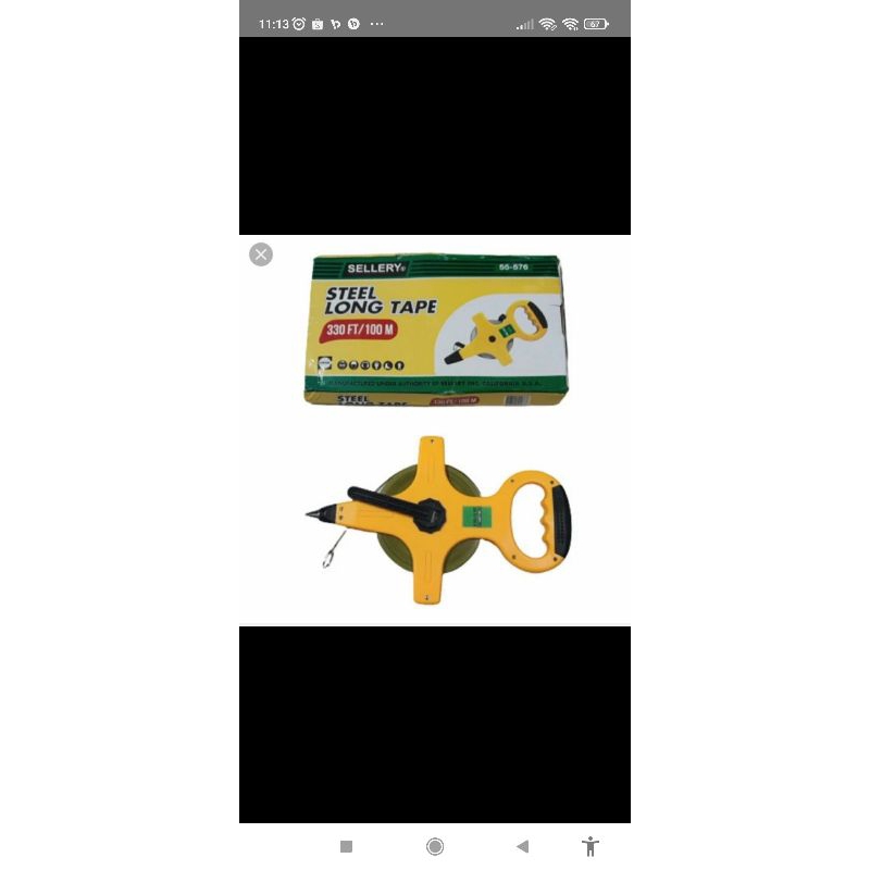 meteran roll tancap sellery 100m plat baja steel