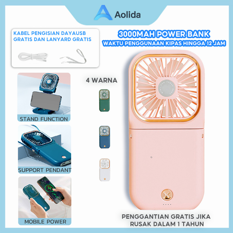 Aolida Kipas Angin Mini Portable 0Mah Kapasitas Besar Kipas Angin Portable Mini Model Gung Leher