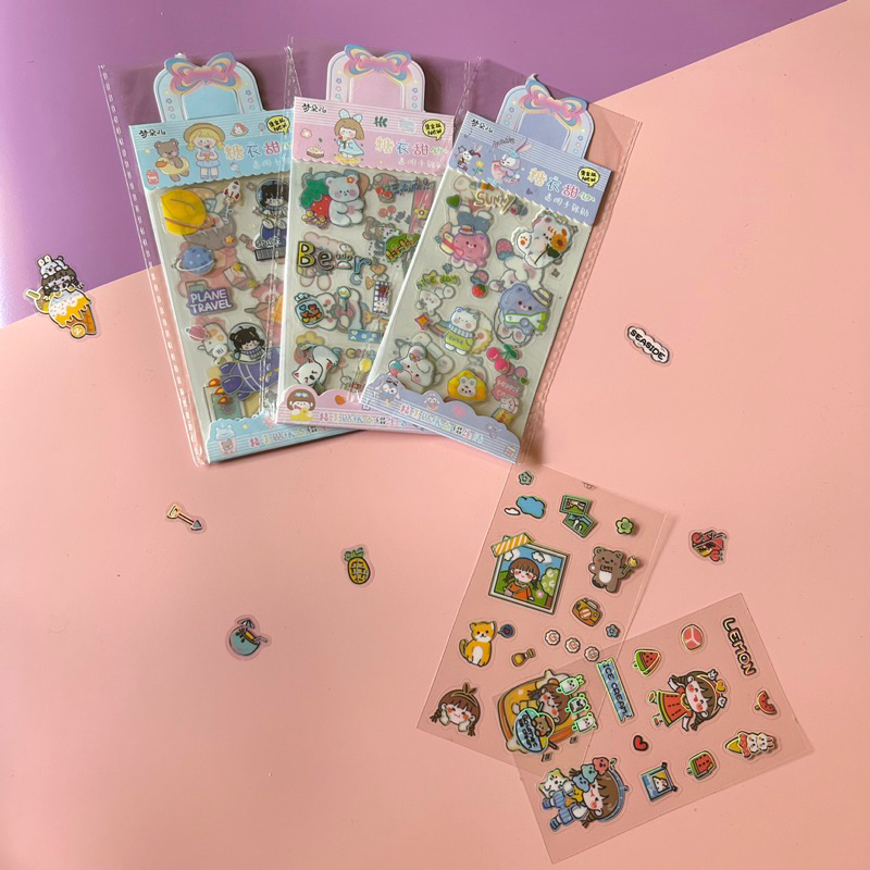 

3 lembar cute sticker hologram
