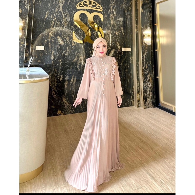 GAMIS PLISKET KANCING NEW BY SHELLASAUKIA ORIGINAL